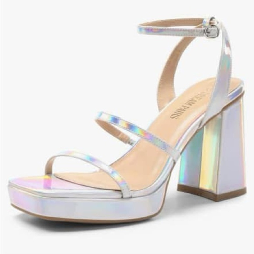Dream Paris Strappy Open Toe Ankle Strap Platform Heels